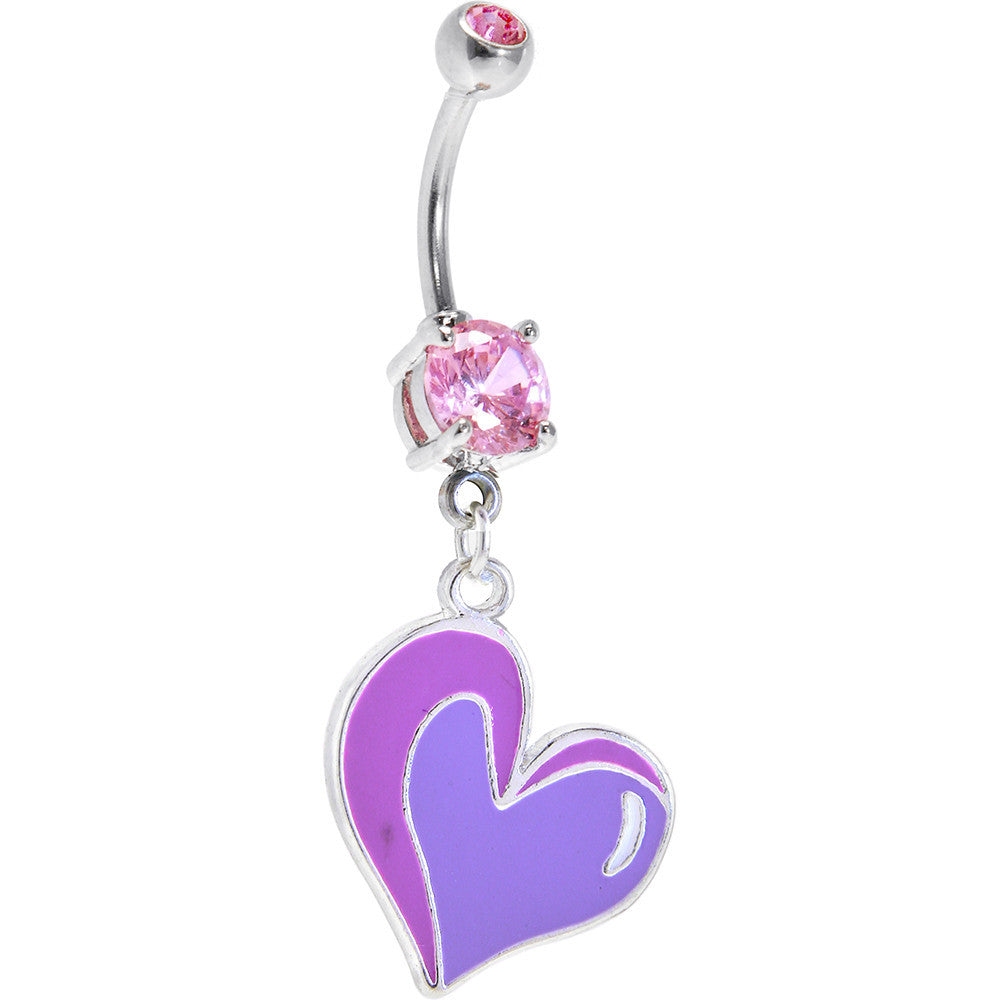 Genuine Artisan Pinkish HEART CHARM Belly Ring