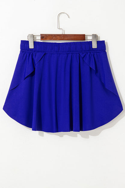 Drawstring Elastic Waistband Lined Tennis Skorts