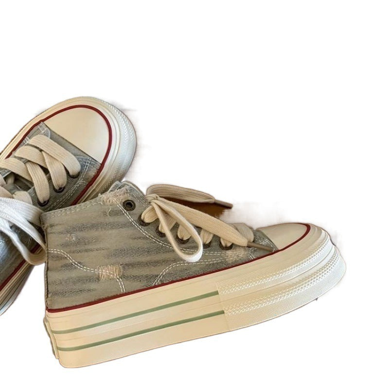 High-Top Lace-Up Casual Shoes