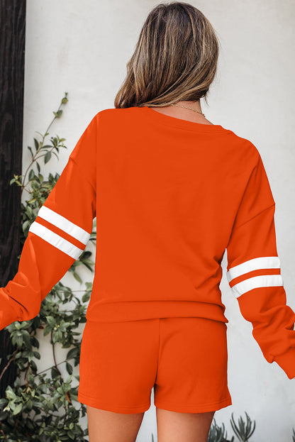 Varsity Stripe Sweatshirt and Short Set