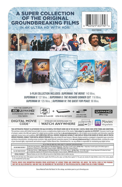 Superman 5-Film Collection - Limited Edition Steelbooks (4K UHD+ Blu-ray + Digital)