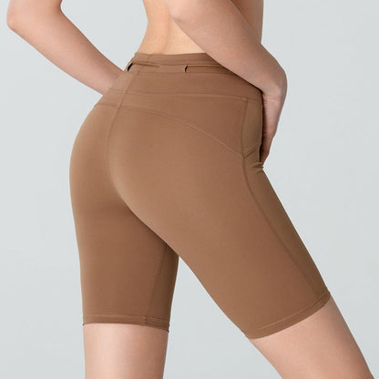 High Waist Drawstring Yoga Shorts