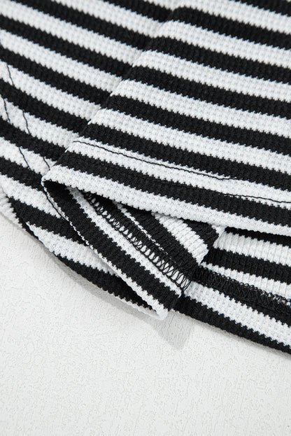 Stripe Thermal Knit Drop Shoulder Top