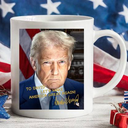 President Donald Trump Autographed Mug | Donald Trump Homage Mug | Donald Trump Fan White Mug C922 - GOP