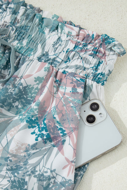 Tropical Palm Crop Tank & Wide-Leg Pants Set