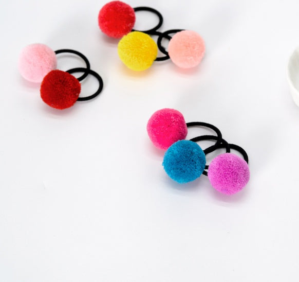 Korean Candy-Colored Hair Ball Hair Tie