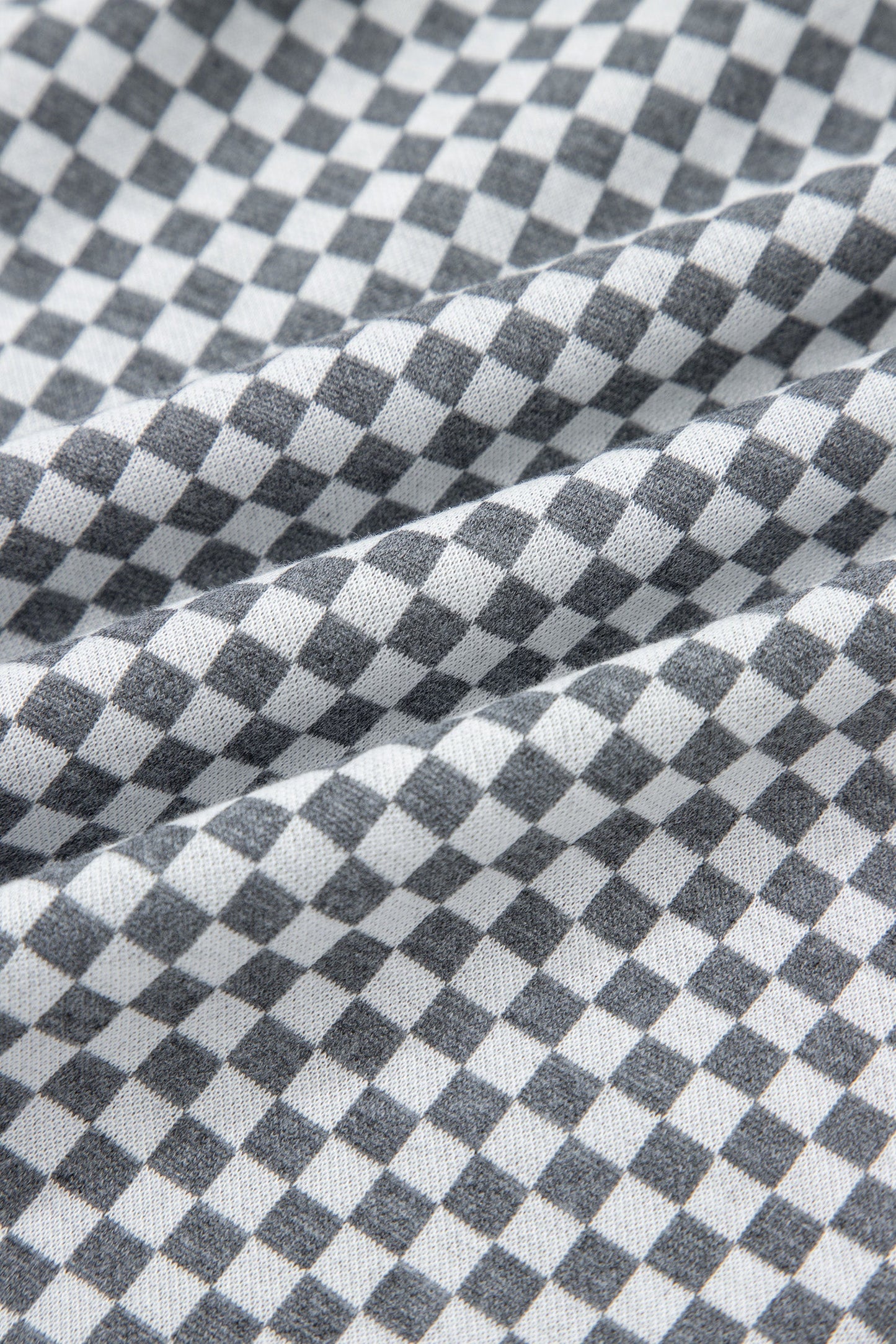 Checkerboard Drawstring Elastic Waist Pocket Shorts