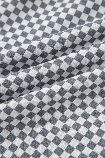 Checkerboard Drawstring Elastic Waist Pocket Shorts