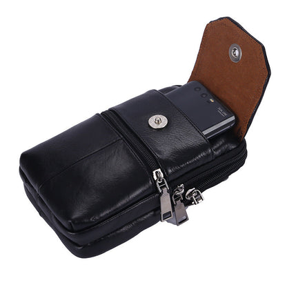 Men's Outdoor Leather Belt Bag Versatile Style