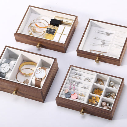 Walnut Four-drawing Jewelry Box Chinese Style European Style