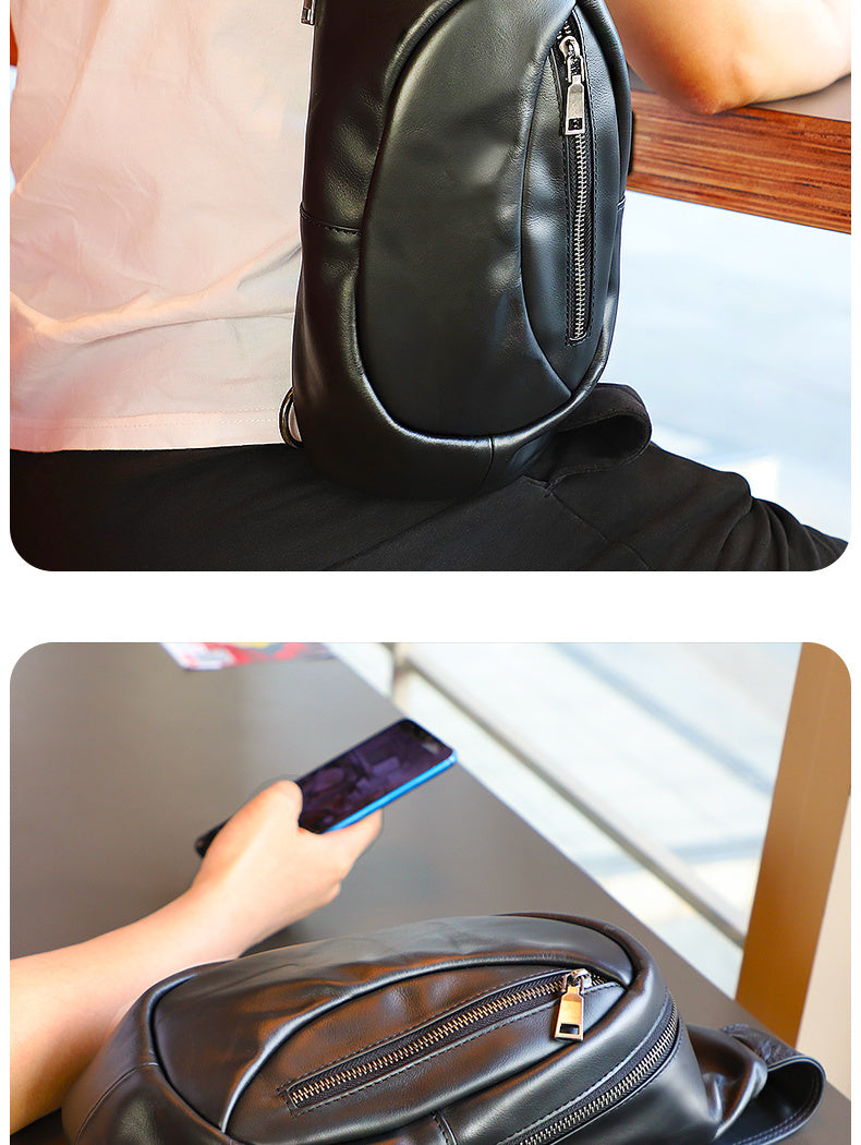 Leather Men's Chest Bag
