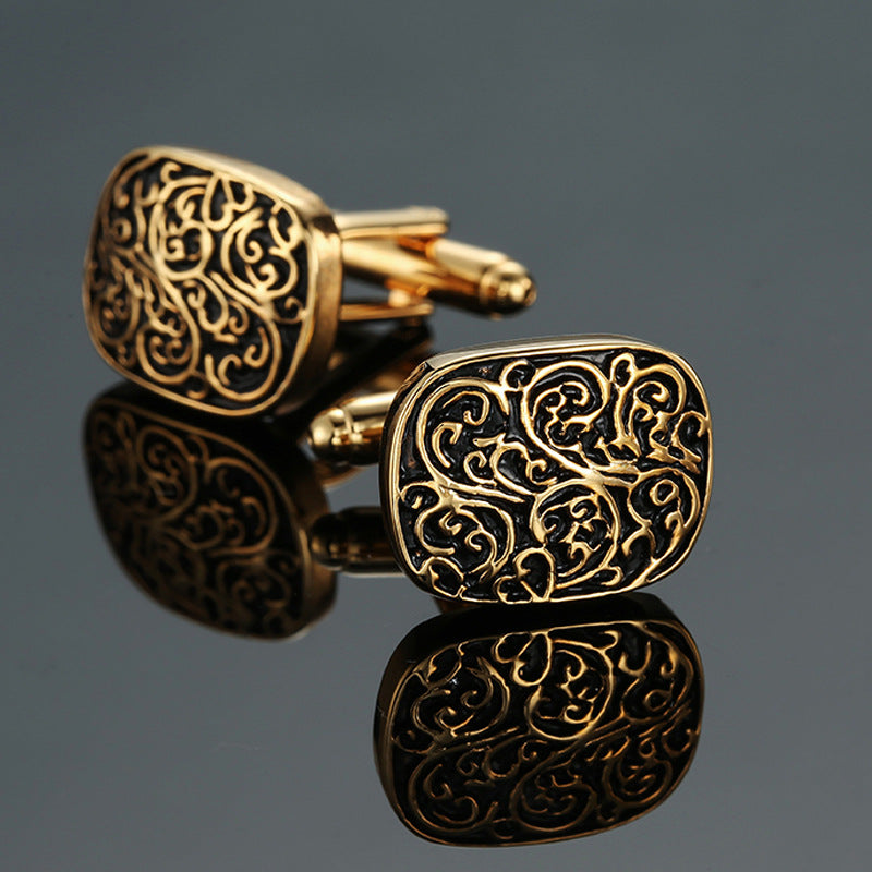 Vintage Pattern Cube Cufflinks