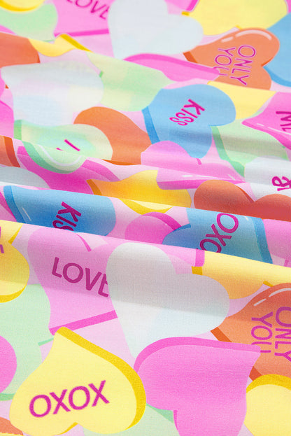 Valentine Heart Candy Shirt and Shorts Pajama Set