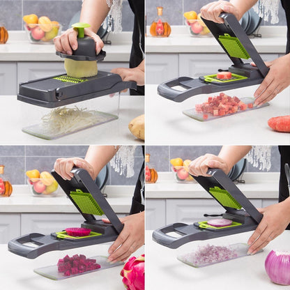 12-in-1 Manual Vegetable Chopper and Slicer