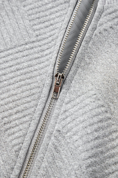 Textured Half-Zip Long Sleeve Sweatshirt