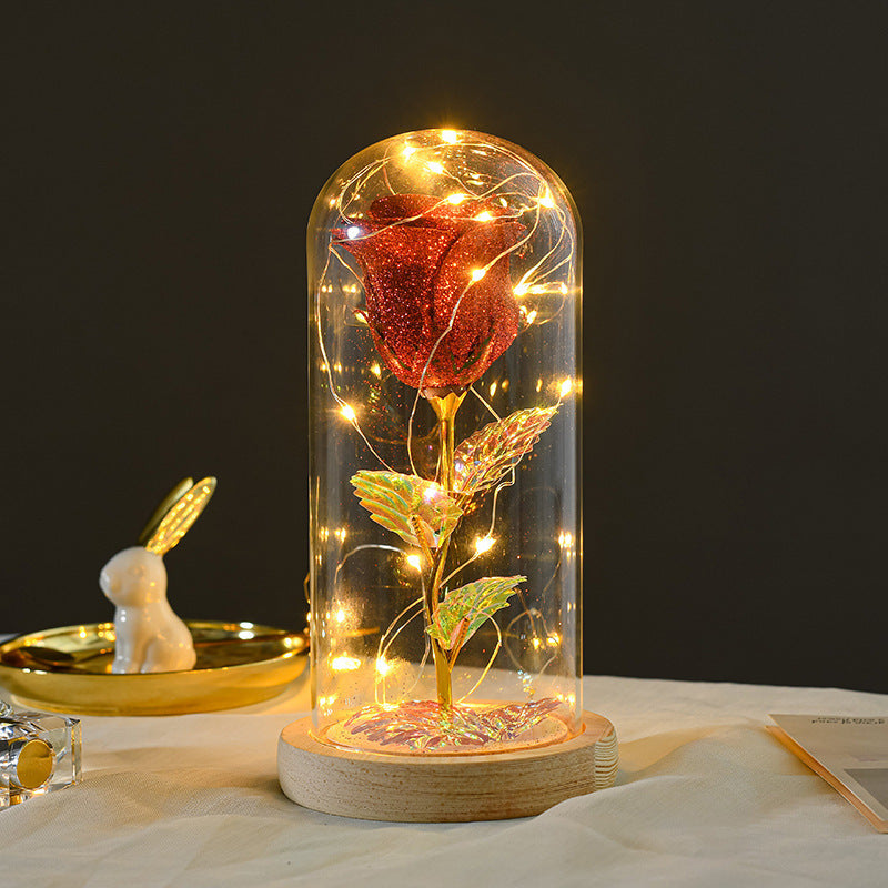 Eternal Rose with LED Light in Glass Cover