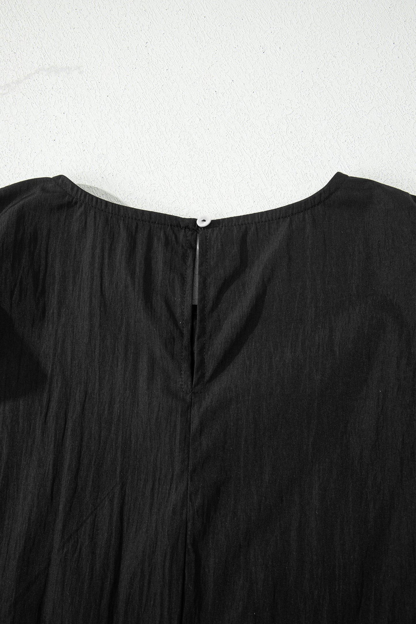 Contrast Trim Ruffle Short Sleeve Blouse