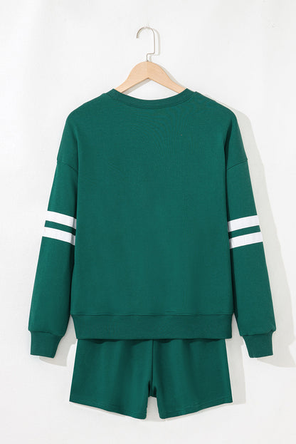 Varsity Stripe Sweatshirt and Short Set