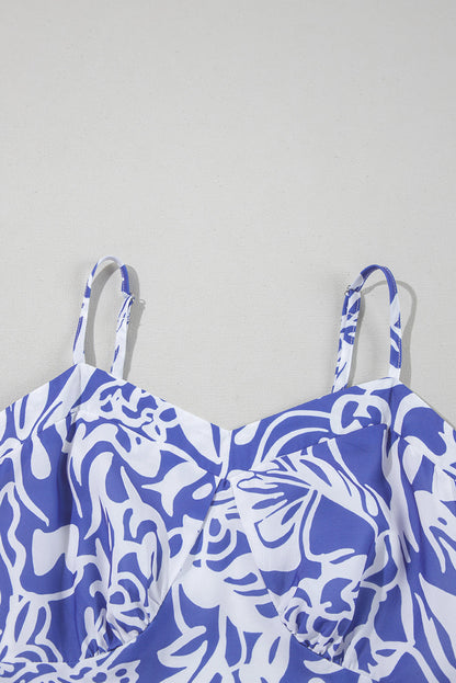 Floral Spaghetti Strap High-Waist Maxi Dress