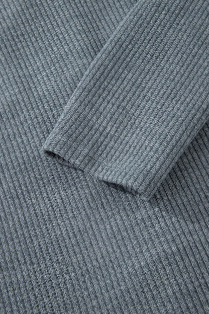 Ribbed Knit Flap Pocket Button-Up Shacket