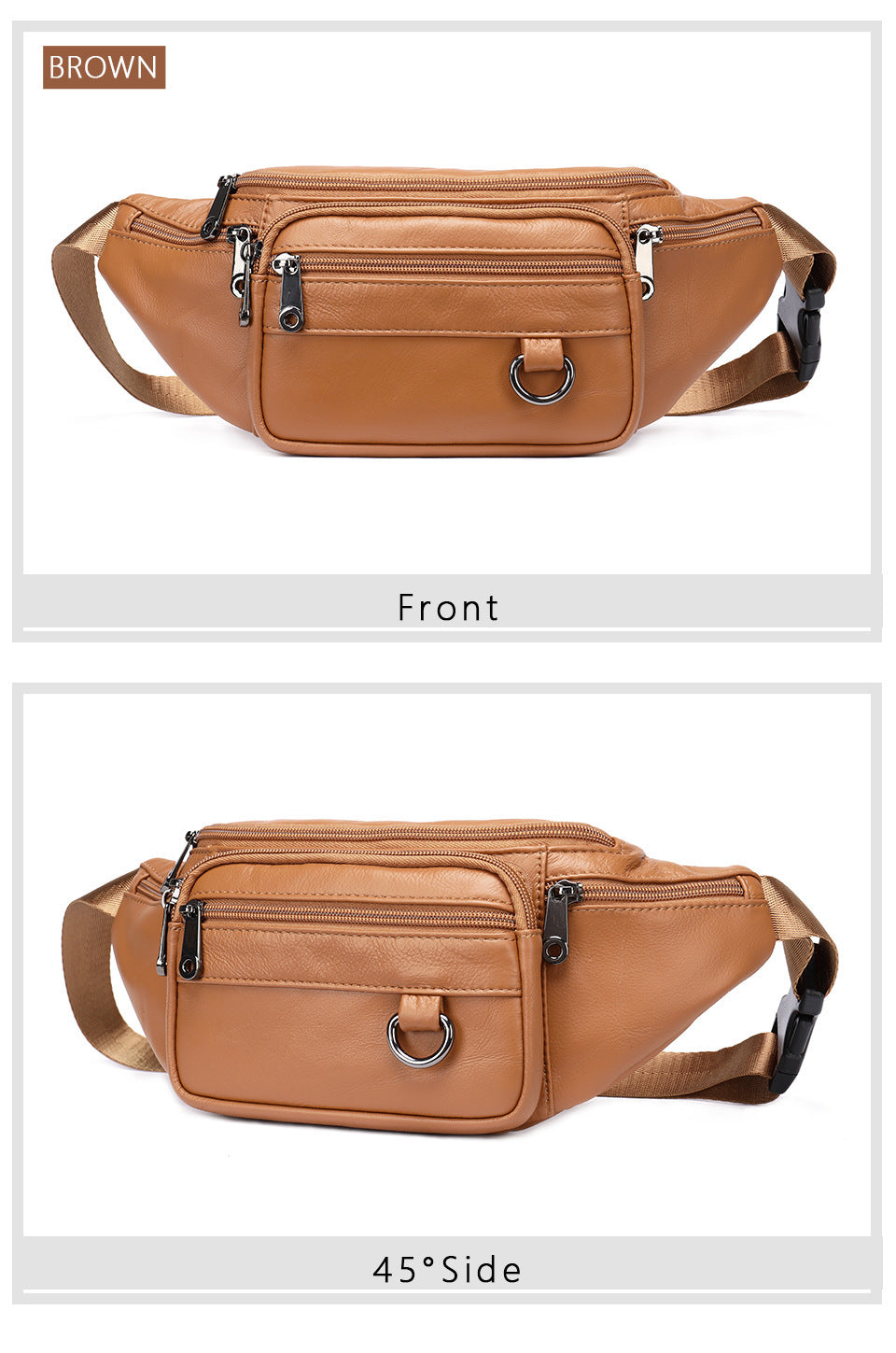 Men's Leather Phone Belt Chest Bag