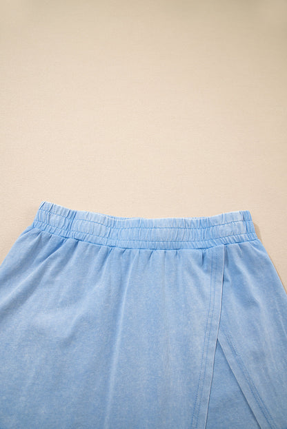 Mineral Wash Tank Top and Lined Split Skirt Set