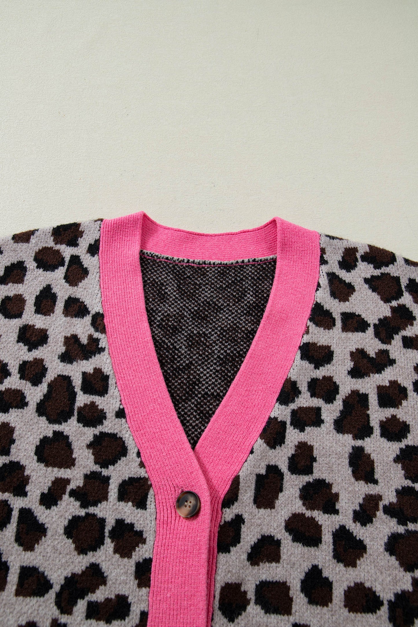Colorblock Oversize Cardigan with Button-Down Detail