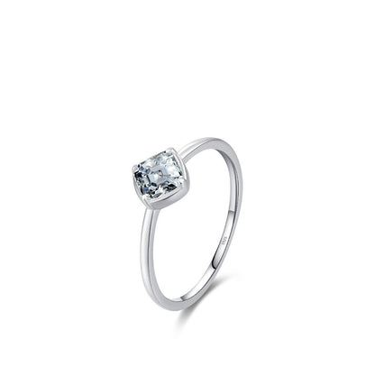 S925 Sterling Silver Heart Engagement Ring