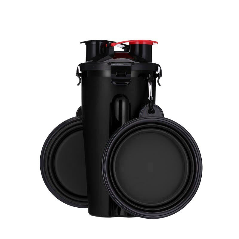2-in-1 Pet Water Bottle Dispenser with Silicone Bowl