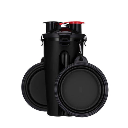 2-in-1 Pet Water Bottle Dispenser with Silicone Bowl