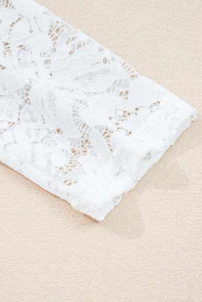 Lace Insert Long Sleeve Drop Shoulder Tee