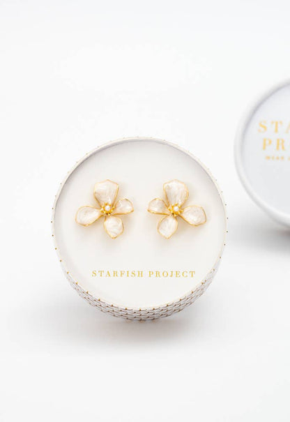 Hope in Bloom Flower Earrings in Tuscan Tan