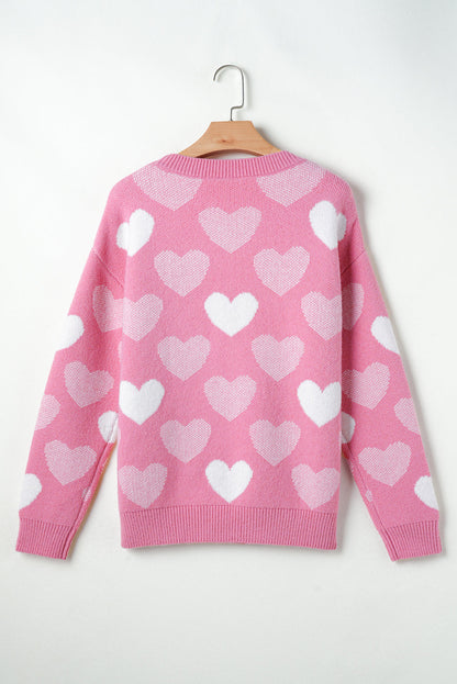 Valentine Heart Pearl Crewneck Sweater