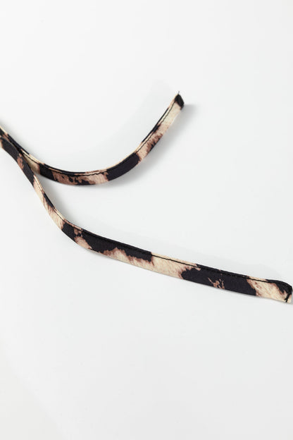 Plus Size Leopard Tie-Neck Mini Dress
