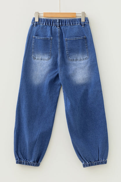 4 Buttons Front Tapered Loose Fit Jeans