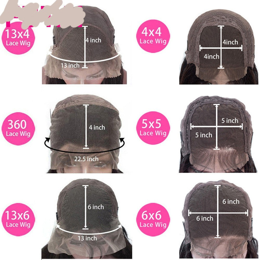 Human Hair Lace Wig Straight Black Medium Length