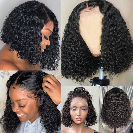 Short Bob Jerry Curly Human Hair Wig