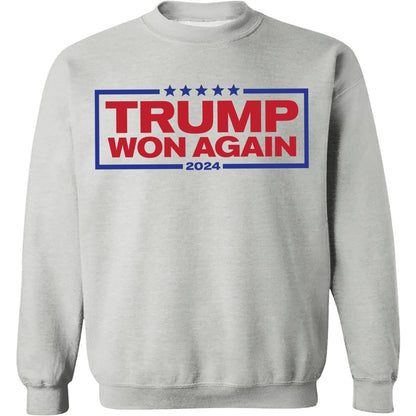 Trump Won Again 2024 Patriotic, MAGA, Republican President Trump Shirt Bright T1701 - GOP
