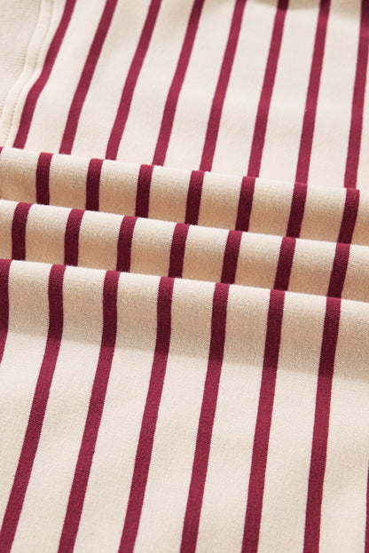 Stripe Cropped Pullover and Bubble Mini Skirt Set