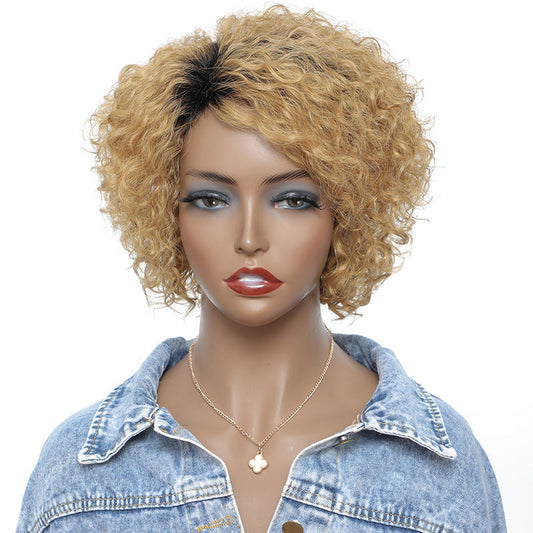 High-End Small Curly Fluffy Real Hair Headgear