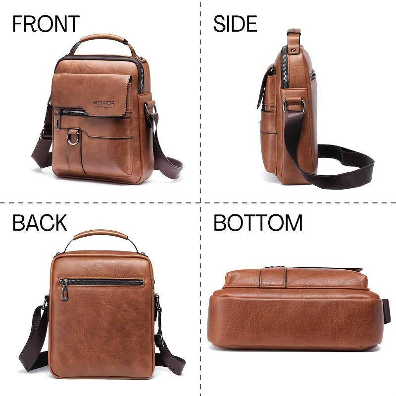 Men's New PU Leather Shoulder Crossbody Bag
