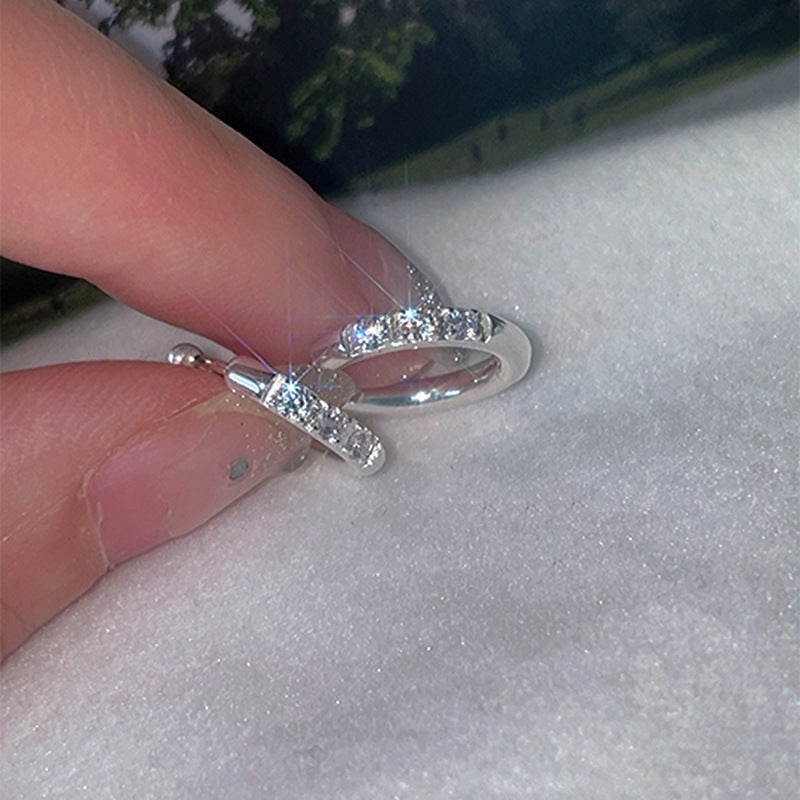 Geometric Rhinestone Zircon Simple Ear Clip