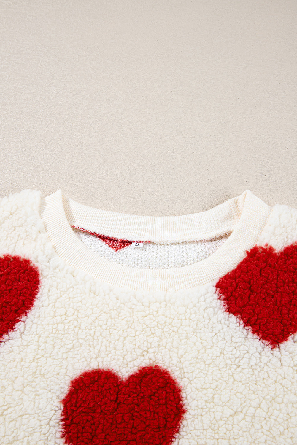 Valentine Heart Fleece Drop Shoulder Sweatshirt