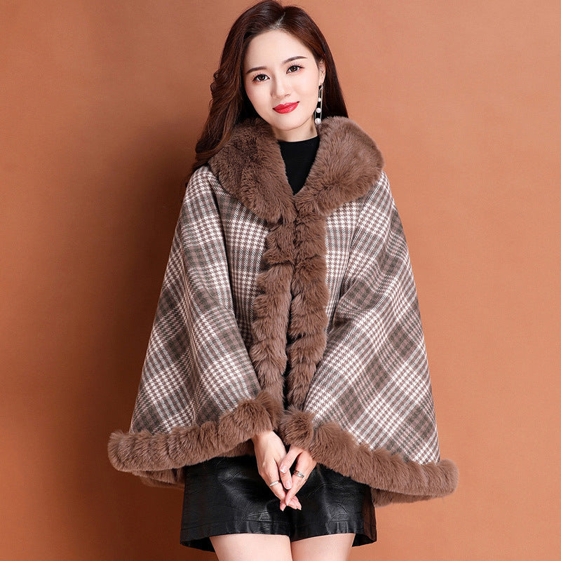 Cape And Shawl Coat Women's Thickened Cloak