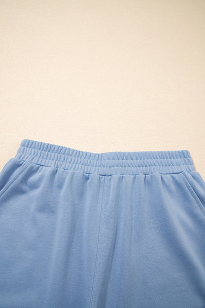Solid Contrast Textured Patchwork top & Short Set