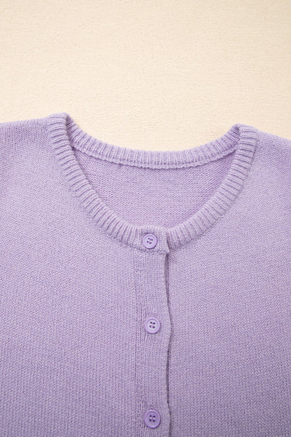 Petal Short Sleeve Soft Cardigan Sweater Tee