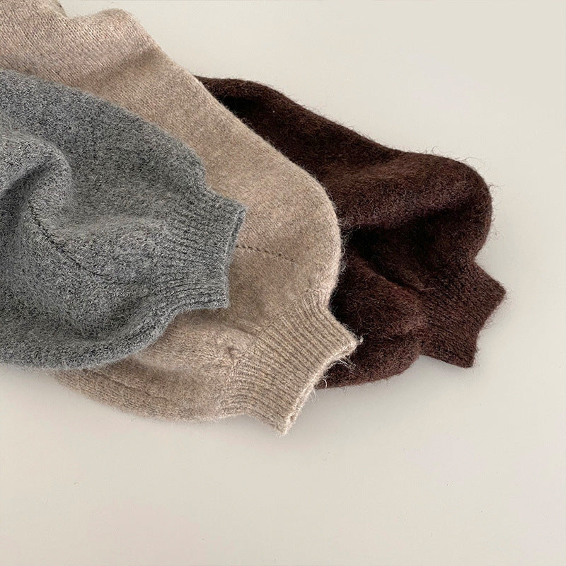 Mid-Length Slit Hem Soft Knit Sweater