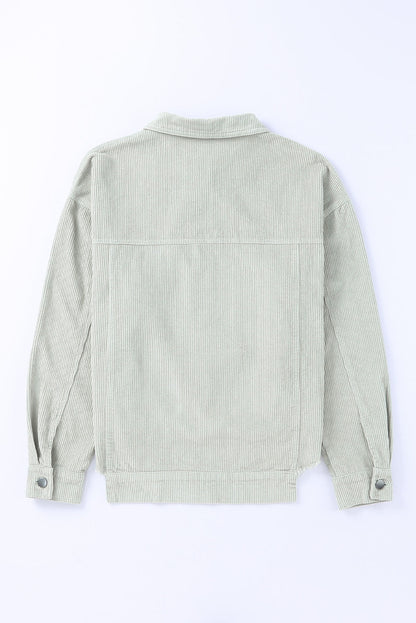 Raw Hem Crop Corduroy Jacket