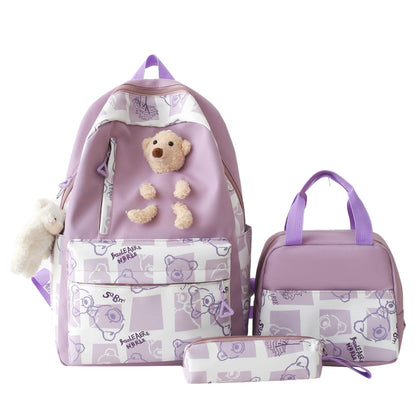 Elementary and Middle School Cute Bear Lunch Box Set
