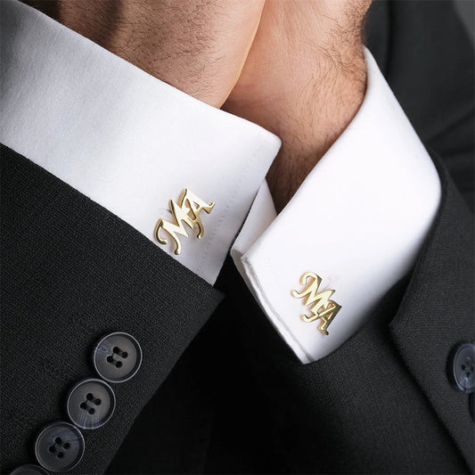 Frosted Name Abbreviation Cufflinks